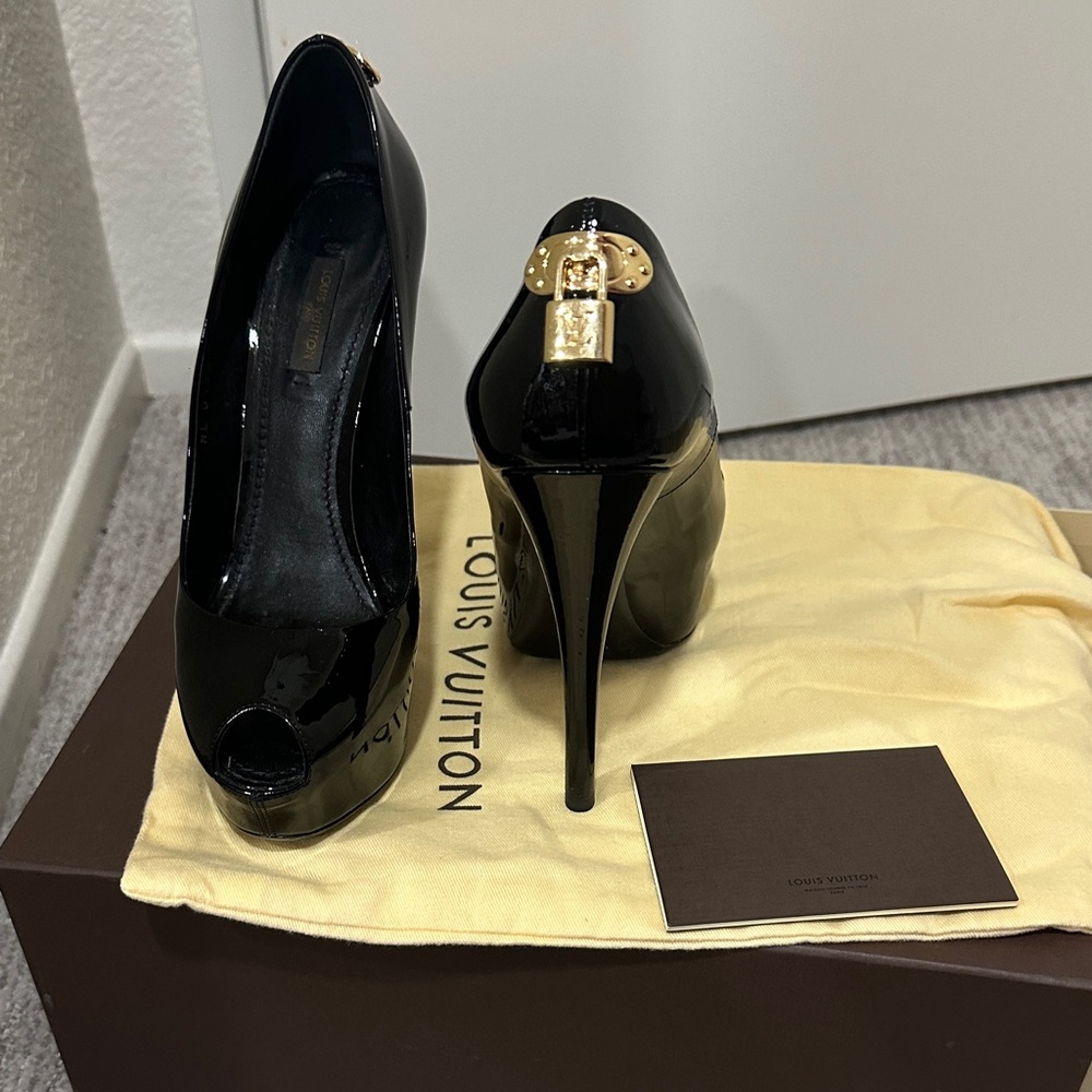 Louis Vuitton Black Patent Leather Heels